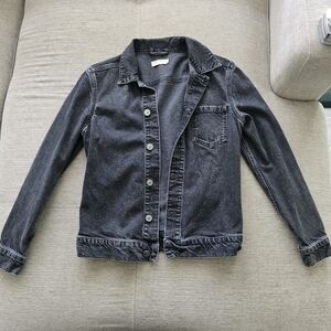 All Saints Black Trucker Denim Shacket Jacket Sz Small